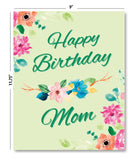Large Happy Birthday Mom Card - Blank Inside with Envelopes - 11.75"x9"