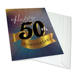 Large 50th Anniversary Card - Blank on the Inside with Envelope - 11.75" x 9"