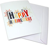 Large Happy Retirement Greeting Card - Blank Inside with White Envelope - 11.75" x 9"