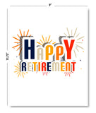 Large Happy Retirement Greeting Card - Blank Inside with White Envelope - 11.75" x 9"
