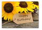 Flower Happy Birthday Cards - Blank Inside with Envelopes - Available in 12 or 24 Packs