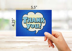 Blue Thank You Cards - Blank Inside with Envelopes - 5.5"x4.25" - Available in 12 or 24 Packs