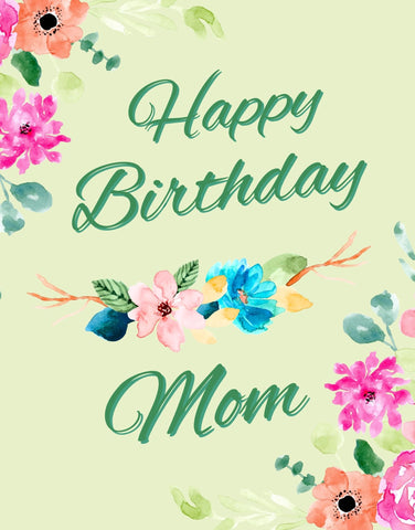 Small World Greetings Large Happy Birthday Mom Card from Group - Blank Inside with Envelopes - Single Card Measuring 11.75”x9”