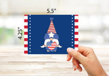 Patriotic Gnome Cards - Blank Inside with Envelopes - A2 Size (5.5”x4.25”) - 12 or 24 Packs