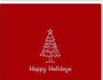 Red Happy Holidays Cards-Blank Inside with Envelopes -5.5"x4.25"-12 or 24 Packs