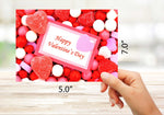 Sweet Treats Happy Valentine's Day Cards - Blank Inside with Red Envelopes - 7"x5" - 12 Count