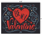 Large Be My Valentine Card-Blank Inside with White Envelope-11.75"x9"