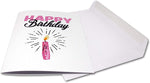 Large Pink Happy Birthday Greeting Card with Envelope 11.75" x 9"(Single)