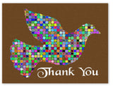 Mosaic Dove Thank You Cards-Blank Inside with Envelopes-5.5" x 4.25"-12 or 24 Packs