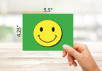 Smiley Face Note Cards-Blank Inside-5.5"x4.25"-12 or 24 Packs