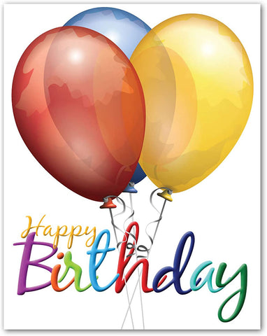 Happy Birthday Greeting Cards - Blank Inside with Envelopes - 5.5"x4.25" - Available in 12 or 24 Packs