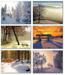 Small World Greetings Beautiful Winter Scenes Cards 12 or 24 Count - Blank Inside with Envelopes - A2 Size (5.5”x4.25”) - Happy Holidays, Christmas, Winter Events, and More