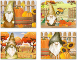 Small World Greetings Fall Gnomes Cards 12 or 24 Count - Blank Inside with Envelopes - A2 Size (5.5”x4.25”) -  Thanksgiving, Fall Events, Halloween, and More  