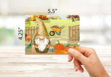 Fall Gnomes Autumn Cards - Blank Inside with Envelopes - 5.5"x4.25" - 12 or 24 Packs