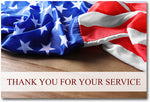 Small World Greetings American Flag Thank You For Your Service Cards 12 Count - Blank Inside with White Envelopes - Patriotic - Veteran's Day - Military - A2 Size (5.5" x 4.25")