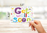 Get Well Soon Greeting Cards - Blank Inside with Envelopes - 5.5x4.25" - Available in 12 or 24 Packs