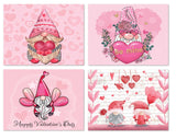 Small World Greetings Whimsical Gnomes Valentine’s Day Cards 12 or 24 Count - Blank Inside with Envelopes - A2 Size 5.5”x4.25” - Friends, Family, and More