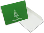 Green Happy Holidays Cards-Blank Inside with Envelopes-5.5"4.25"-12 or 24 Packs
