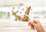 Holiday Gnomes Cards - Blank Inside with Envelopes - 5.5"x4.25" - 12 or 24 Packs