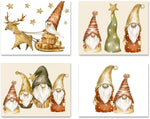 Small World Greetings Holiday Gnomes Cards 12 or 24 Count - Blank Inside with Envelopes - A2 Size (5.5”x4.25”) - Happy Holidays, Winter Events, and More