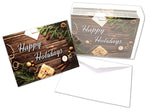 Happy Holidays Cards - Blank Inside with Envelopes - 5.5"x4.25" - 12 or 24 Packs