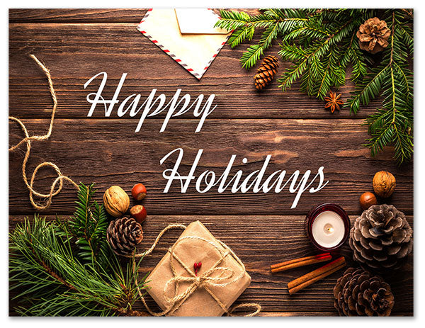 Happy Holidays Blank Note Cards - Christmas Greeting Cards with Envelopes - 5.5"x4.25" (12 Pack)