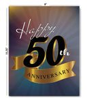 Large 50th Anniversary Card - Blank on the Inside with Envelope - 11.75" x 9"