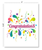 Large Congratulations Greeting Card - Blank Inside with White Envelope - 11.75" x 9"
