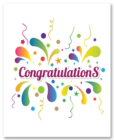 Small World Greetings Large Congratulations Card - Blank Inside With Envelope - 11.75" x 9" - Farewell, Good Luck, Engagement, Anniversary, and More for Coworkers, Employees, Friends or Family
