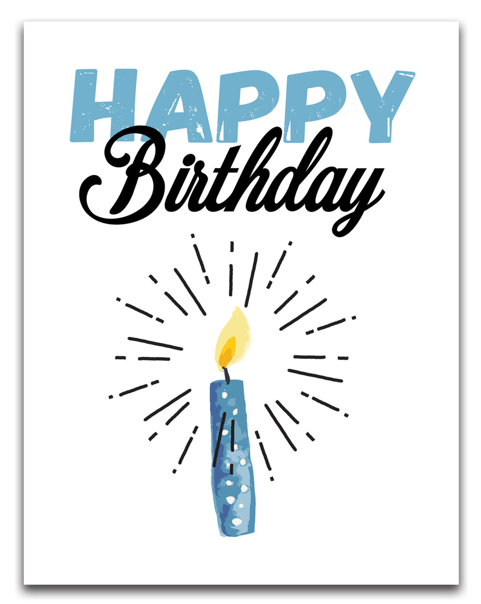 Large Blue Happy Birthday Greeting Card With Envelope Blank Inside Large blue happy birthday greeting card with envelope blank inside