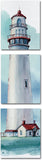 Small World Greetings Watercolor Lighthouse 3-Piece Unframed Vertical Wall Art - Three 8”x10” Prints - Frames Not Included