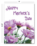 Large Serene Purple Blooms Elegant Happy Mother’s Day Card - Blank Inside with Envelope - 11.75" x 9"