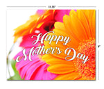 Large Vibrant Floral Wishes Mother's Day Card - Blank Inside with Envelope - 11.75" x 9"