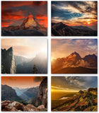 Small World Greetings Mountain Sunsets Note Cards-Blank Inside-5.5"x4.25" (A2 Size)-Nature Stationery-Perfect for All Occasions-Thank You, Birthday, Thinking Of You, and More