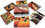 Pumpkins and Gourds Autumn Note Cards - Blank Inside with Envelopes - 5.5"x4.25" - 12 or 24 Packs