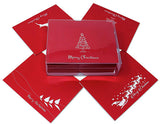 Red Merry Christmas Cards - Blank Inside with Envelopes -  - 5.5"x4.25" - 12 and 24 Pack