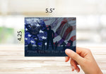 Thank You For Your Service Greeting Cards - Blank Inside with Envelopes - 5.5"x4.25" - 12 or 24 Packs