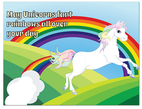 Small World Greetings Unicorn Rainbow Cards 12 or 24 Count - Blank Inside with Envelopes - Humorous - Thank You, Birthday, Thinking Of You, and More - A2 Size (5.5”x4.25”)