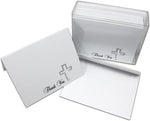 Simple White Religous Thank You Cards-Blank Inside with Envelopes-12 or 24 Packs-5.5"x4.25"