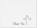 Small World Greetings Simple White Religious Thank You Cards 12 or 24 Count - Blank Inside with Envelopes - A2 Size (5.5”x4.25”)