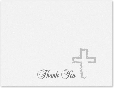 Small World Greetings Simple White Religious Thank You Cards 12 or 24 Count - Blank Inside with Envelopes - A2 Size (5.5”x4.25”)