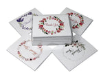 Floral Wreath Thank You Cards-Blank Inside with Envelopes-5.5"x4.25"-12 or 24 Packs