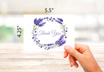 Floral Wreath Thank You Cards-Blank Inside with Envelopes-5.5"x4.25"-12 or 24 Packs