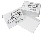 Black and White Graduation Thank You Cards - Blank Inside with Envelopes - 5.5"x4.25" - Available in 12 or 24 Packs