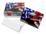 American Flag Greeting Cards - USA - Blank Inside with Envelopes - 5.5"x4.25 - Available in 12 or 24 Packs