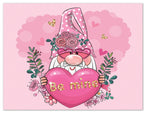 Whimsical Gnome Valentine's Day Cards - Blank Inside with Envelopes - 5.5"x4.25" - 12 or 24 Packs