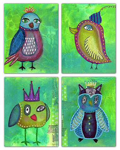 Small World Greetings Quirky Bird Note Cards 12 or 24 Count - Blank Inside with Envelopes - A2 Size (5.5”x4.25”) - All Occasion - Thank You, Birthday, Encouragement and More