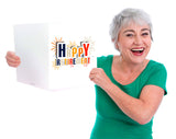 Large Happy Retirement Greeting Card - Blank Inside with White Envelope - 11.75" x 9"