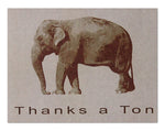 Small World Greetings Thanks A Ton Elephant Thank You Cards 12 or 24 Count - Blank Inside with Envelopes - A2 Size (5.5”x4.25”)