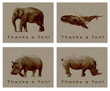 Small World Greetings Thanks a Ton Thank You Cards - Blank Inside with Envelopes - 5.5" x 4.25" (A2 Size)